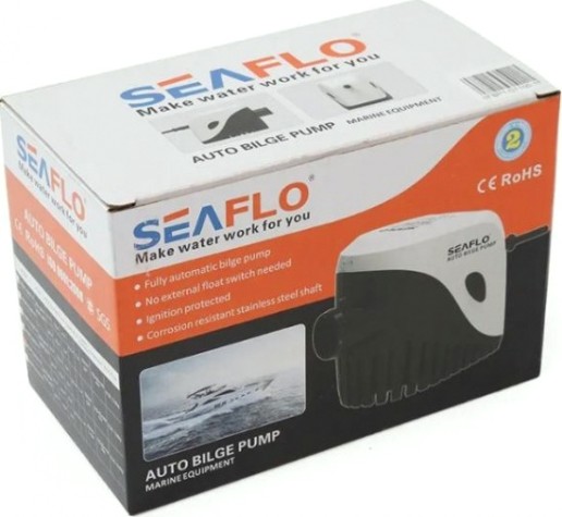 Помпа водооткачивающая SEAFLO трюмная, автоматическая, 12V 600 галлон/час, патрубок 19 мм, ток 4.0А [SFBP1-G600-11]