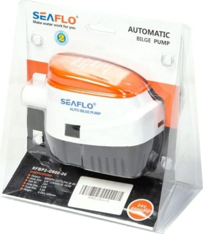 Помпа водооткачивающая SEAFLO трюмная, автоматическая, 24V 600 галлон/час, патрубок 19 мм [SFBP2-G600-06]