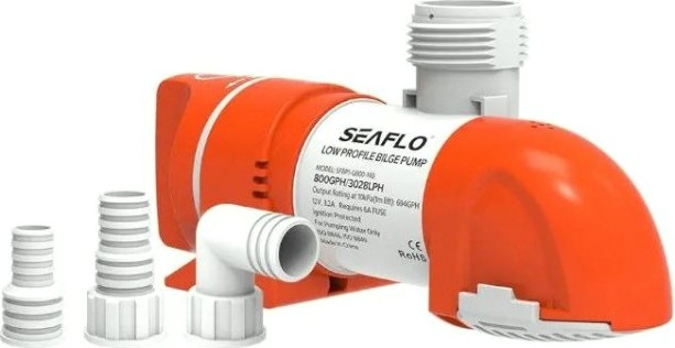 Помпа водооткачивающая SEAFLO трюмная, автотаймер, 12V 800 галлон/час, патрубок 19/25/29 мм [SFBP1-G800-14B]