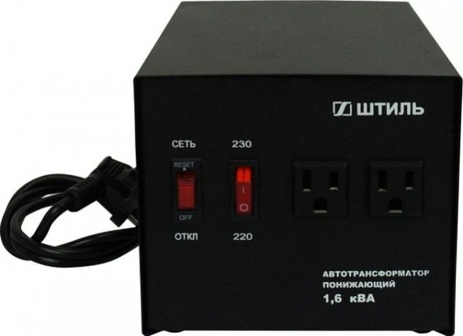 Понижающий автотрансформатор ШТИЛЬ АТ 230-220/110-1,6-50 (черный) [АТ 230-220/110-1,6-50 ч/к]