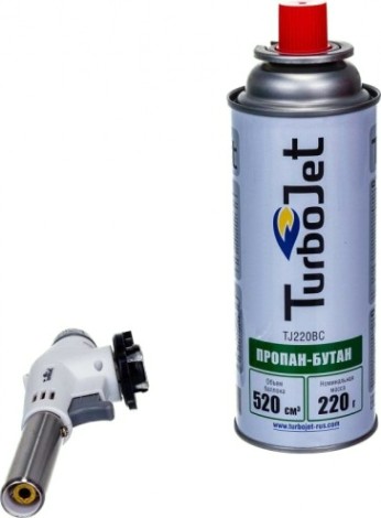 Портативная горелка TurboJet TJ723-B набор с пьезоподжигом tj74-b + газ. баллон tj220bc