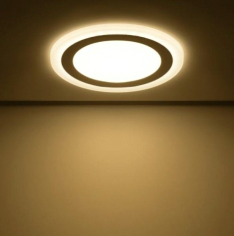 Потолочный светодиодный светильник GAUSS Backlight круг 12+4w 960lm 3000k 3 реж led [BL118]