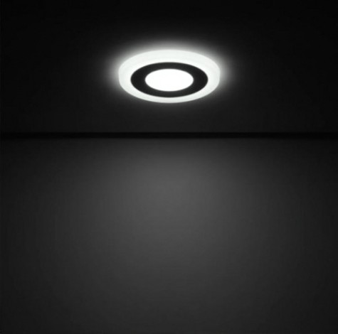 Потолочный светодиодный светильник GAUSS Backlight круг 3+3w 350lm 4000k 3 реж led [BL115]