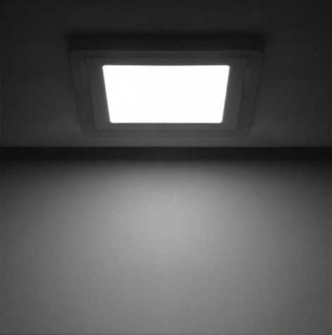 Потолочный светодиодный светильник GAUSS Backlight квадрат 12+3w 960lm 4000k 3 реж led [BL125]