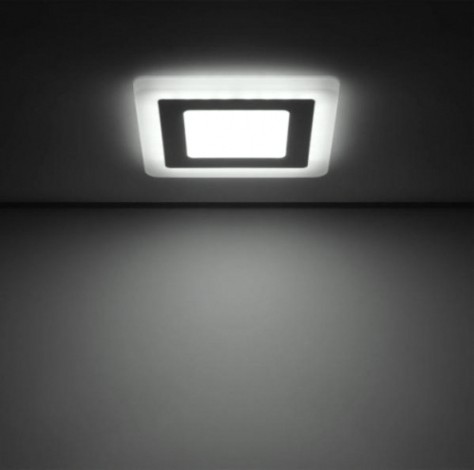 Потолочный светодиодный светильник GAUSS Backlight квадрат 6+3w 540lm 4000k 3 реж led [BL123]