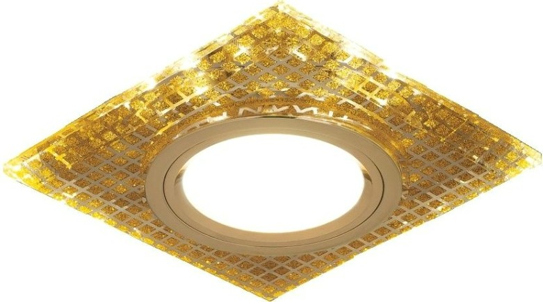 Потолочный светодиодный светильник GAUSS BL077 backlight квадрат. золото/кристалл/золото, gu5.3, Потолочный светодиодный светильник GAUSS BL077 backlight квадрат. золото/кристалл/золото, gu5.3,