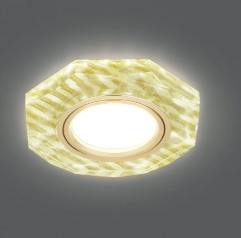 Потолочный светодиодный светильник GAUSS BL079 backlight восемь гран. золотые нити/золото, gu5.3,