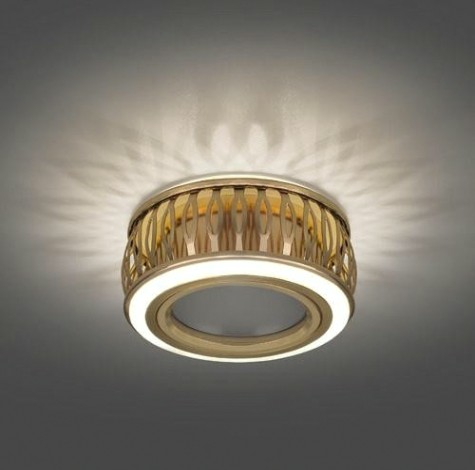 Потолочный светодиодный светильник GAUSS BL096 backlight кругл. золото/белый, gu5.3, 3w, led 3000