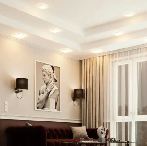 Потолочный светодиодный светильник GAUSS BL124 backlight кв 12+3w 960lm 3000k 3 реж.