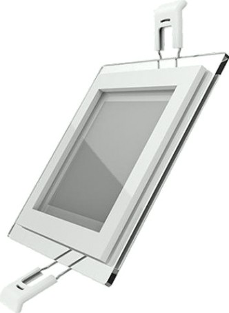 Потолочный светодиодный светильник GAUSS Glass квадрат 6w 450lm 3000k с дек стеклом led [948111106]
