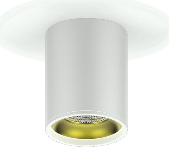 Потолочный светодиодный светильник GAUSS HD010 overhead накл цил 12w 900lm 3000k белый золото