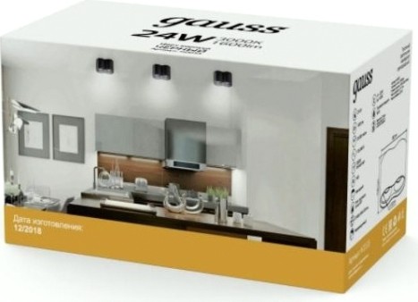 Потолочный светодиодный светильник GAUSS HD033 overhead накл дв цил 24w 1600lm 3000k