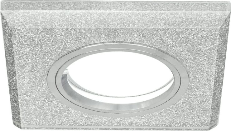 Потолочный светодиодный светильник GAUSS RR009 mirror квадрат. кристал cеребро/хром, gu5.3