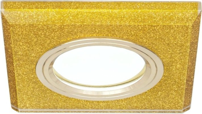 Потолочный светодиодный светильник GAUSS RR011 mirror квадрат. кристал золото/золото, gu5.3