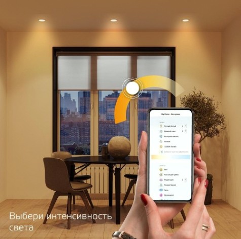 Потолочный светодиодный светильник GAUSS Smart home даунлайт 16w 1500lm 2700к 220-240v ip20 165*38мм д [2020122]