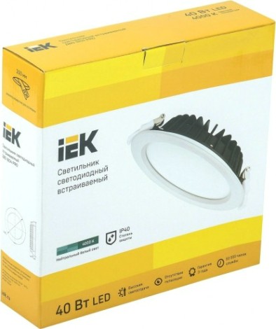 Потолочный светодиодный светильник IEK ДВО 1804 PRO 40Вт 4000K IP40 Круг белый [LDVO0-1804-40-4000-K01]