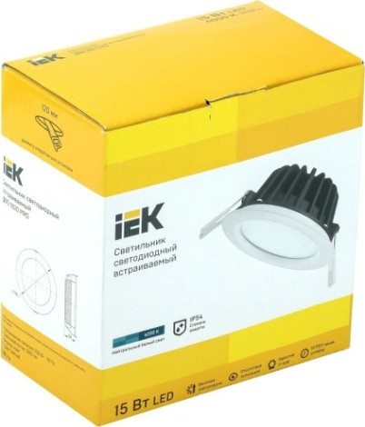 Потолочный светодиодный светильник IEK ДВО 1820 PRO 15Вт 4000K IP54 Круг белый [LDVO0-1820-15-4000-K01]