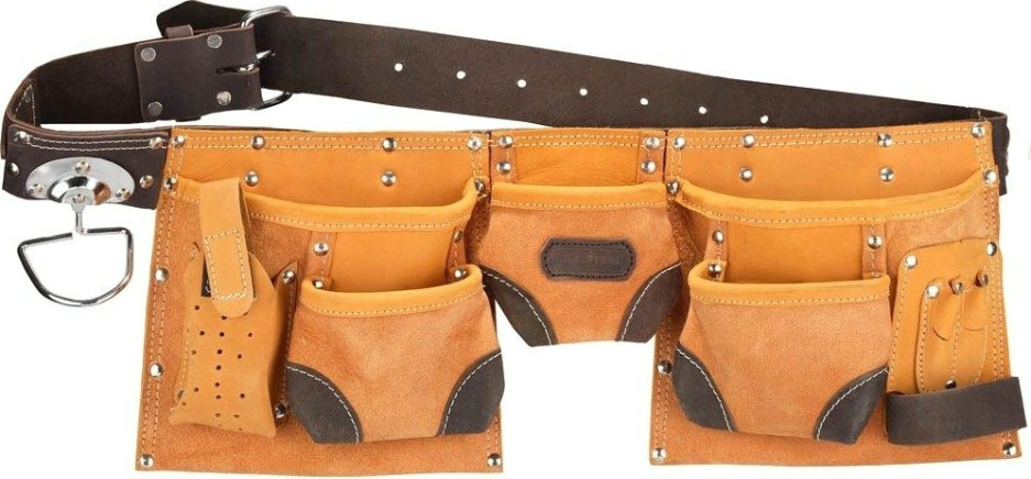 Пояс для инструментов, кожаный KRAFTOOL 9 карманов 1-38520 [1-38520]