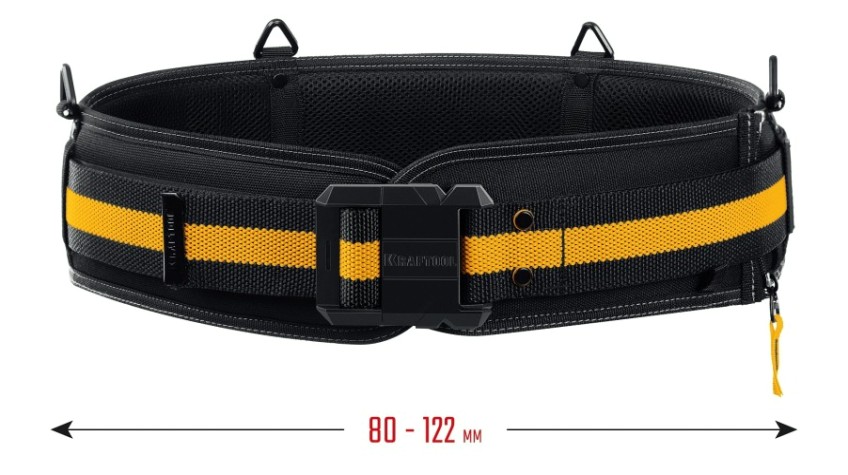 Пояс монтажника KRAFTOOL KB-2 для сумок с быстрос. креплением FastClip 80-122 см [38763]