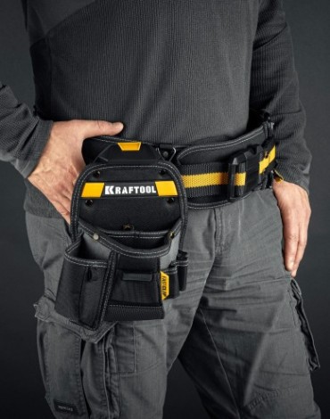 Поясная сумка KRAFTOOL KP-8 с креплением FastClip, 8 карманов, 170х260 мм [38776]