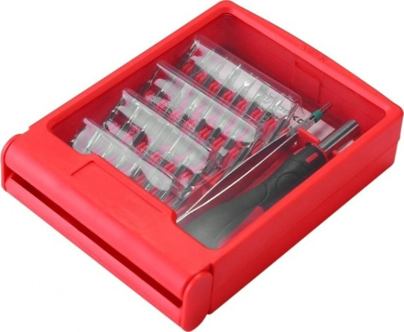 Прецизионная отвертка DEKO BS32-1 с удлинителем и бит для точных работ, 32 предмета [065-0515]