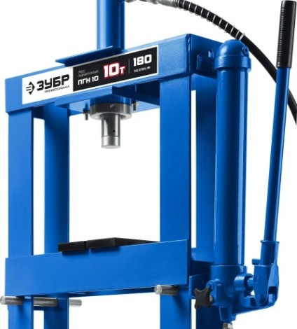 Пресс гидравлический ЗУБР ПГН-10 с гидронасосом и манометром, 10т [43072-10]
