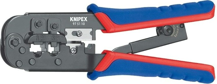 Пресс-клещи для штекеров типа RJ KNIPEX 975110SB 190 мм [KN-975110SB]