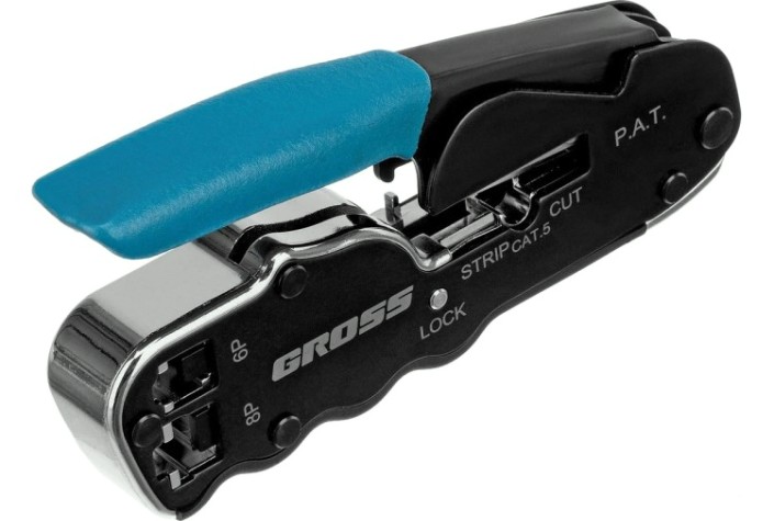 Пресс-клещи GROSS 17723 для обжима телеф. и компьют. клемм RJ45, 8P и RJ11 Пресс-клещи GROSS 17723 для обжима телеф. и компьют. клемм RJ45, 8P и RJ11