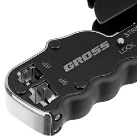 Пресс-клещи GROSS 17723 для обжима телеф. и компьют. клемм RJ45, 8P и RJ11