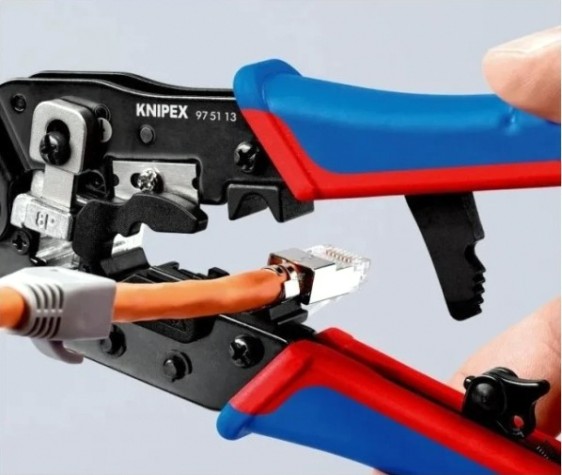 Пресс-клещи KNIPEX KN-975113SB 3-в-1, для штекеров RJ 45