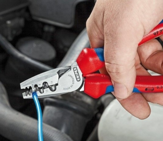 Пресс-клещи KNIPEX KN-9778180TBK vde, 9 гнезд, контактные гильзы DIN 46228