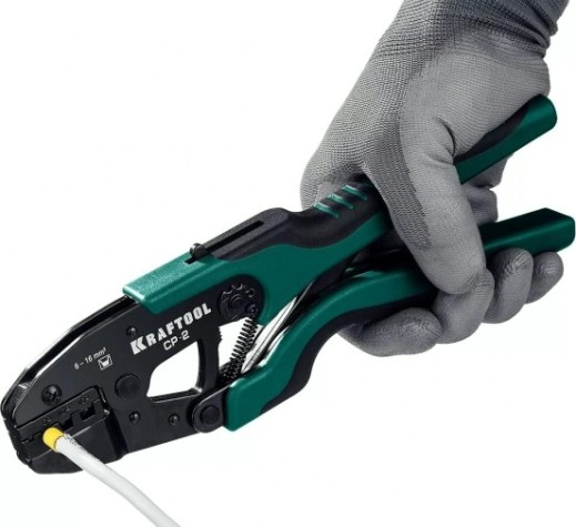 Пресс-клещи KRAFTOOL CP-2 для втулочных наконечников 6-16 мм.кв, [45461-2]