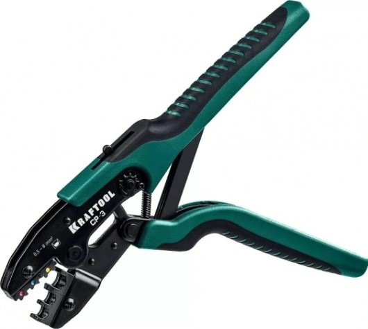 Пресс-клещи KRAFTOOL CP-3 для изолированных наконечников и муфт 0,5-6 мм.кв, [45461-3]