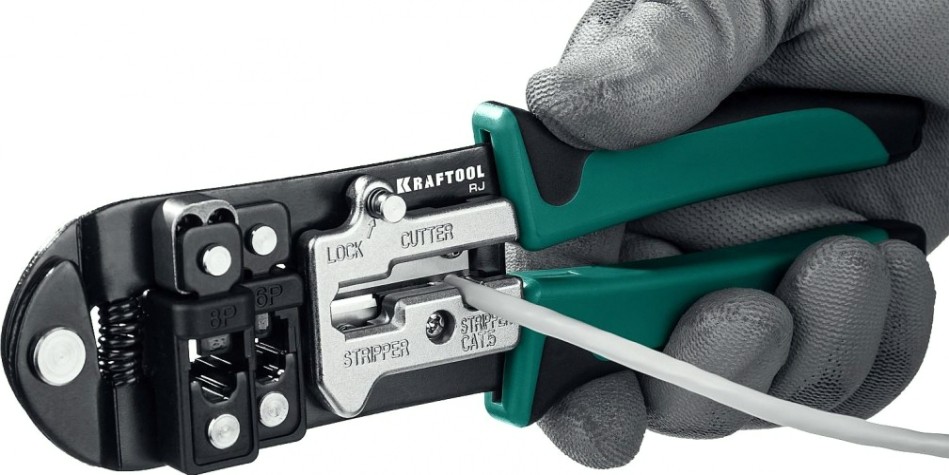 Пресс-клещи KRAFTOOL RJ универсальные rj45, rj11/rj12 [22699]