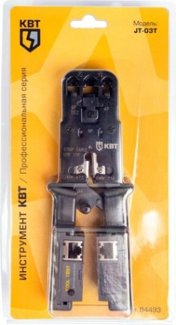 Пресс-клещи КВТ JT-03T для rj-разъемов с тестером [84493]