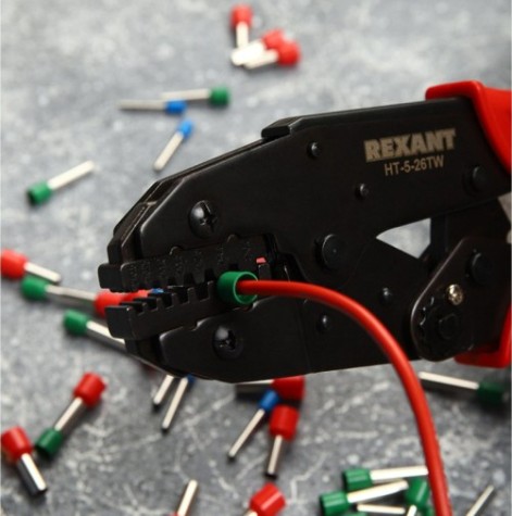 Пресс-клещи REXANT HT-5-26TW для обжима двойных штыревых наконечников [12-3222]