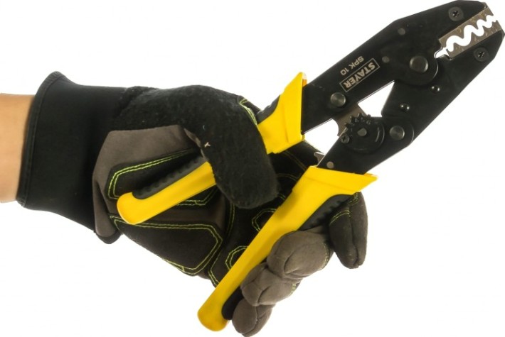 Пресс-клещи STAYER SPK-10 для медных наконечников и гильз 0.5-10 мм.кв, prof [45440]