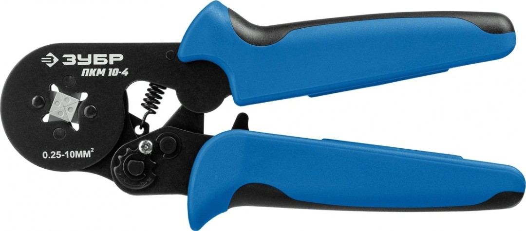 Пресс-клещи ЗУБР ПРОФЕССИОНАЛ пкм-10-4 для втулочных наконечников 0.25-10 мм.кв, [22695]
