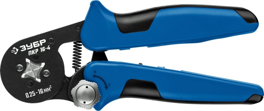 Пресс-клещи ЗУБР ПРОФЕССИОНАЛ пкр-16-4 для втулочных наконечников 0.25-16 мм.кв, [22693]