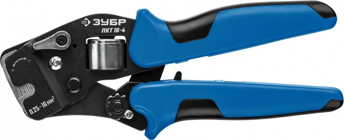 Пресс-клещи ЗУБР ПРОФЕССИОНАЛ пкт-16-4 торцевые для втулочных наконечников 0.25- [22694]