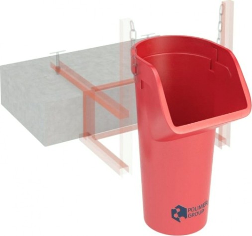 Приемная секция (воронка) POLIMER GROUP «Профи» красная (с цепями) [SMS25]