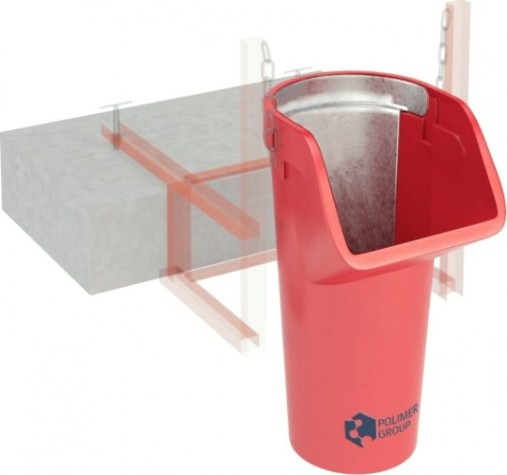 Приемная секция (воронка) POLIMER GROUP «Профи» красная, усиленная (с цепями) [SMY25]