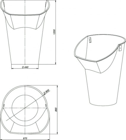 Приемная секция (воронка) POLIMER GROUP «Стандарт» синяя (с цепями) [SMS213]