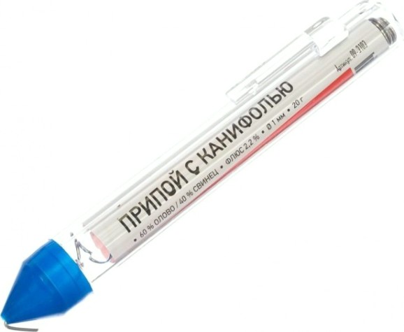 Припой c канифолью REXANT ПОС-61 d=1,0 мм 09-3103 [09-3103]