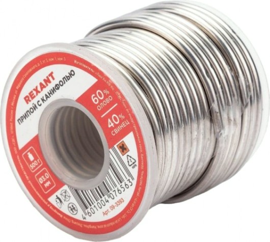 Припой c канифолью REXANT ПОС-61 d=3,0 мм 09-3393 [09-3393]