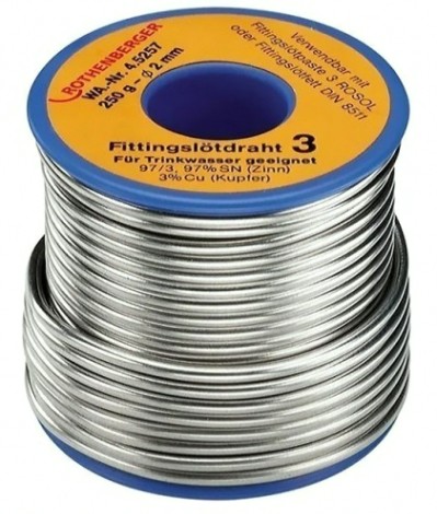 Припой для работы с фитингами ROTHENBERGER тип 3 L-SN CU3 45255 катушка 250 гр [45255]