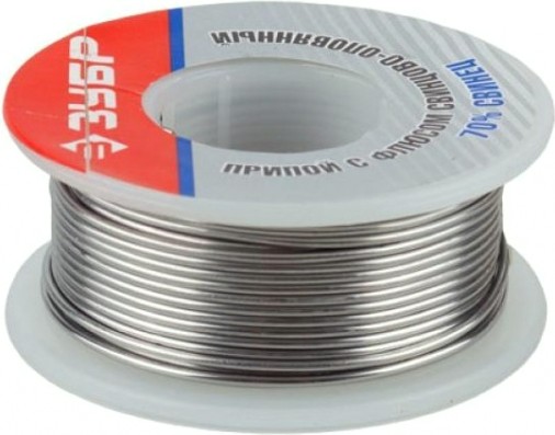 Припой оловянно-свинцовый с канифолью ЗУБР ПОС 30 25 гр. 55422-025 [55422-025]