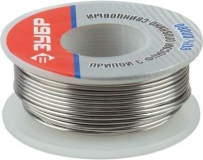 Припой оловянно-свинцовый с канифолью ЗУБР ПОС 60 100 гр. 55420-100 [55420-100]