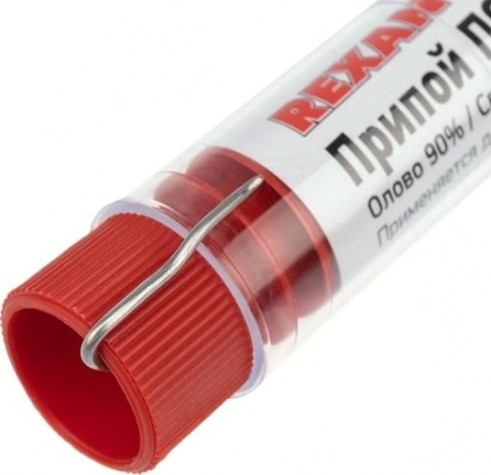Припой REXANT ПР3093 без канифоли пос-61, 10г, 1мм, (олово 61%, свинец [09-3093]