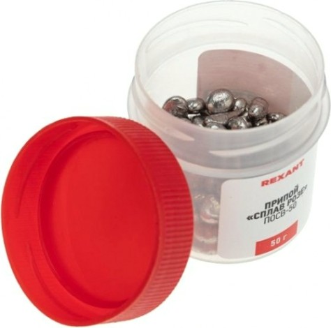 Припой REXANT ПР3490 «сплав розе», 50г, (олово 25%, свинец 25%, висмут [09-3490]